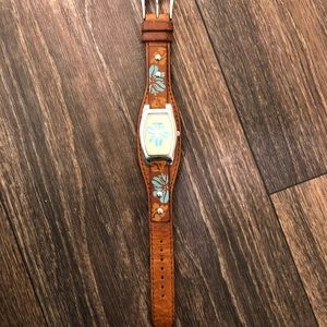 Leather Fossil Watch - women’s